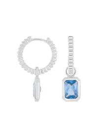 Dower and hall humbug oorbellen met blauwe topaas - zilver