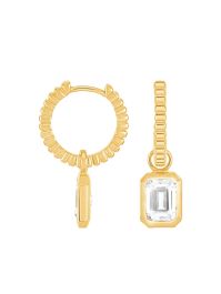 Dower and hall humbug oorbellen met witte topaas - goud