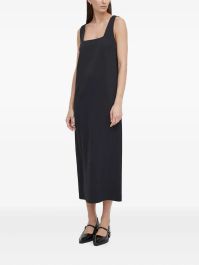 Drykorn midi-jurk met vierkante hals - zwart
