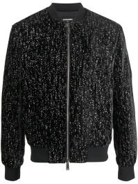 Dsquared2 bomberjack met marmer-effect - zwart