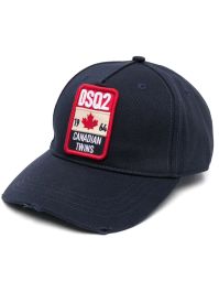 Dsquared2 honkbalpet met logopatch - blauw