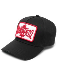 Dsquared2 honkbalpet met logopatch - zwart