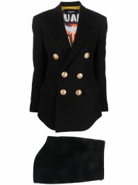 Dsquared2 mantelpak met dubbele rij knopen - zwart