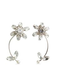 Dsquared2 oorcuff met kristallen bloem - zilver