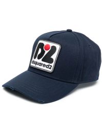 Dsquared2 pet met logopatch - blauw