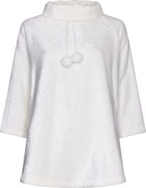 Duurzame fleece poncho wit - wit - maat - onesize