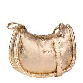 Dwrs leren crossbody tas leola goudkleurig