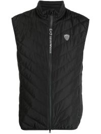 Ea7 emporio armani bodywarmer met logopatch - zwart
