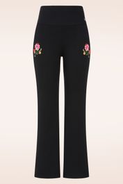 Easy flared cozy broek in back to black