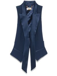 Elisabetta franchi crêpe smoking gilet - blauw