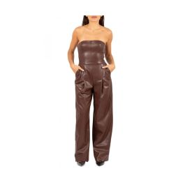 Elisabetta franchi, dames, jumpsuits & playsuits, bruin, maat: m leer,