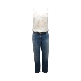 Elisabetta franchi, dames, jumpsuits & playsuits, wit, maat: m denim,