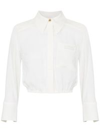 Elisabetta franchi georgette cropped blouse - wit