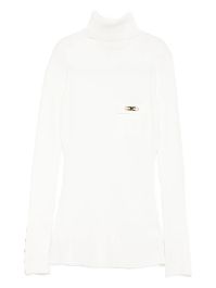 Elisabetta franchi geribbelde coltrui - wit