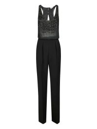 Elisabetta franchi jumpsuit met kralen - zwart