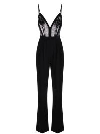 Elisabetta franchi lichtgewicht jumpsuit van crêpe - zwart