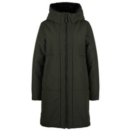 Elvine - women's vibeke - lange jas maat s, zwart/olijfgroen