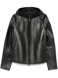 Emporio armani leren jack - zwart