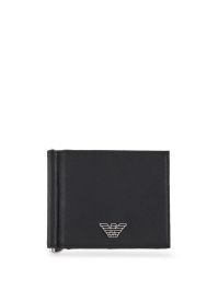 Emporio armani portemonnee met logoplakkaat - zwart
