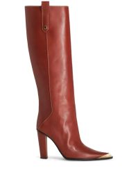 Etro knielaarzen met metallic neus - rood