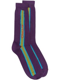 Paarse Etro sokken met intarsia logo - paars