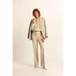 Expresso high waist flared pantalon beige