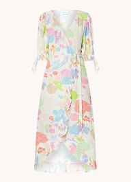 Fabienne chapot channa maxi wikkeljurk met bloemenprint en volant