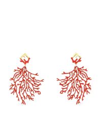 Fendi forever fendi oorbellen met koraal - rood