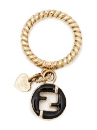 Fendi pre-owned gedraaide ring met bedel - goud