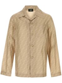 Beige Fendi zijden overhemd met ff-print - beige