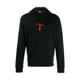 Flame key hoodie dsquared2 , zwart , heren - Zwart
