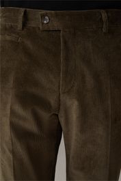 Bruine Flex cross cord combinatiepantalon luc, donkergroen-bruin