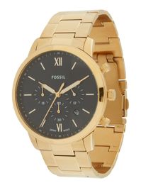 Fossil analoog horloge 'neutra' goud / zwart