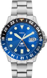 Fossil horloge fs5991 fossil blue zilverkleurig
