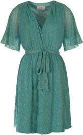 Freebird korte jurk met glitter turquoise - Blauw
