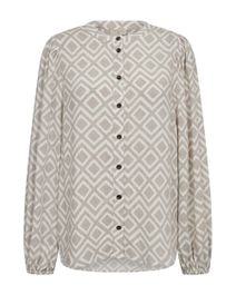Freequent blouse fqblie met grafische print beige