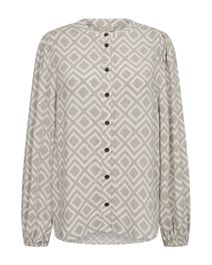 Freequent blouse fqblie met grafische print beige