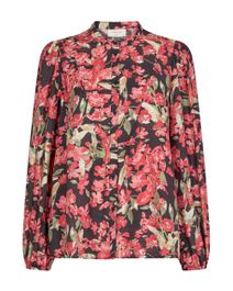 Freequent gebloemde blouse fqtuali zwart/rood/groen