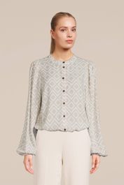 Freequent shirt 100% viscose 202894 fqblie/off wh taupe freequent , beige , dames
