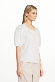 Freequent top fqmalle van gerecycled polyester offwhite