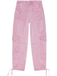 Ganni cargo broek met trekkoord - roze
