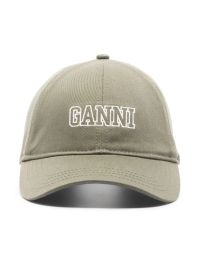 Ganni honkbalpet met geborduurd logo - groen