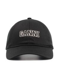Ganni honkbalpet met geborduurd logo - zwart
