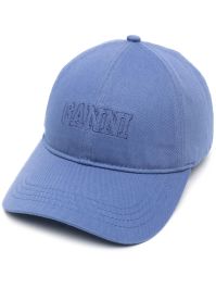Ganni pet met geborduurd logo - blauw