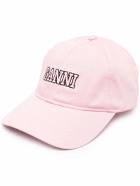 Ganni pet met geborduurd logo - roze