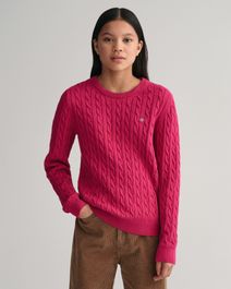 Gant teens teen girls shield katoenen gebreide kabeltrui (146/152) rood