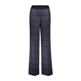 Gardeur wide leg regular waist pantalon met wol grijs/blauw