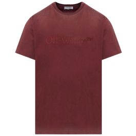 Gebroken wit gewassen slim-fit gepureerd pompoen-t-shirt