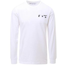 Gebroken wit ow-logo wit t-shirt met lange mouwen
