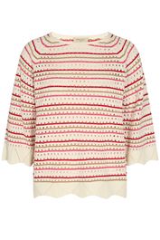 Gehaakte pullover met gestreept dessin